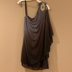 Xscape by Joanne Cher silver / grey one shoulder